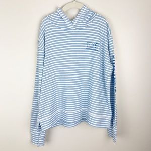 Vineyard Vines - Medium Girls Blue & White Striped Hoodie